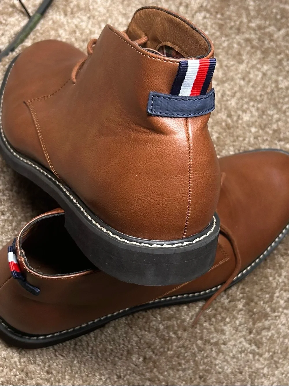 Tommy Hilfiger Brown Leather Chukka Boots with Signature Heel Tab 11